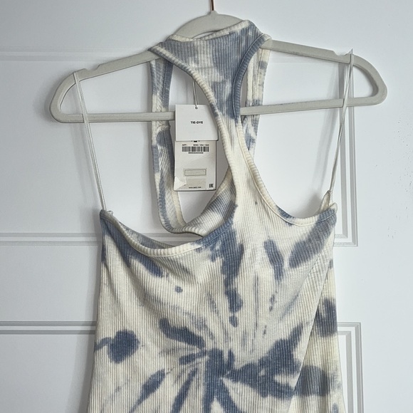 Zara Light Blue Tie Dye Racerback Casual Sleeveless Tank Short dress size Medium - Picture 8 of 12